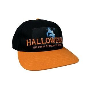 Halloween The Curse of Michael Myers Snapback Hat Black Orange Horror Movie Cap